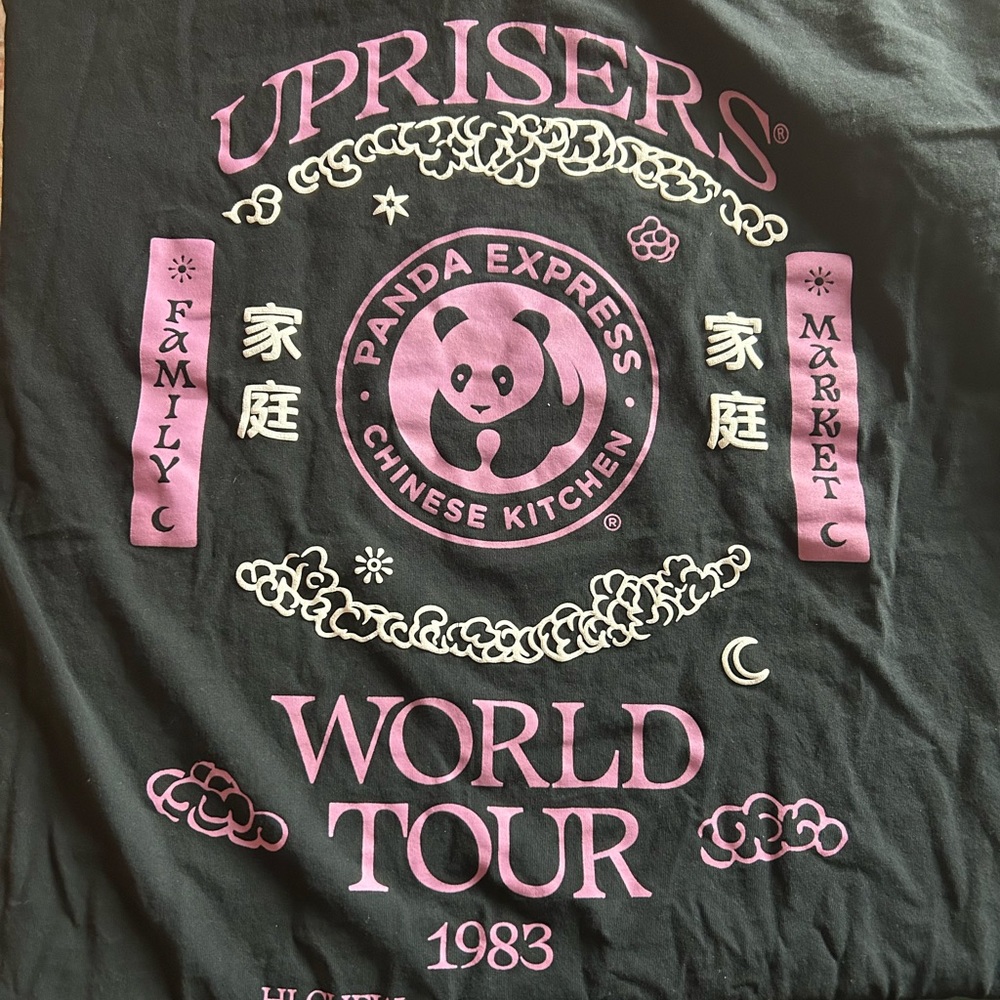 NWOT limited edition Panda Express and we are uprisers black t shirt